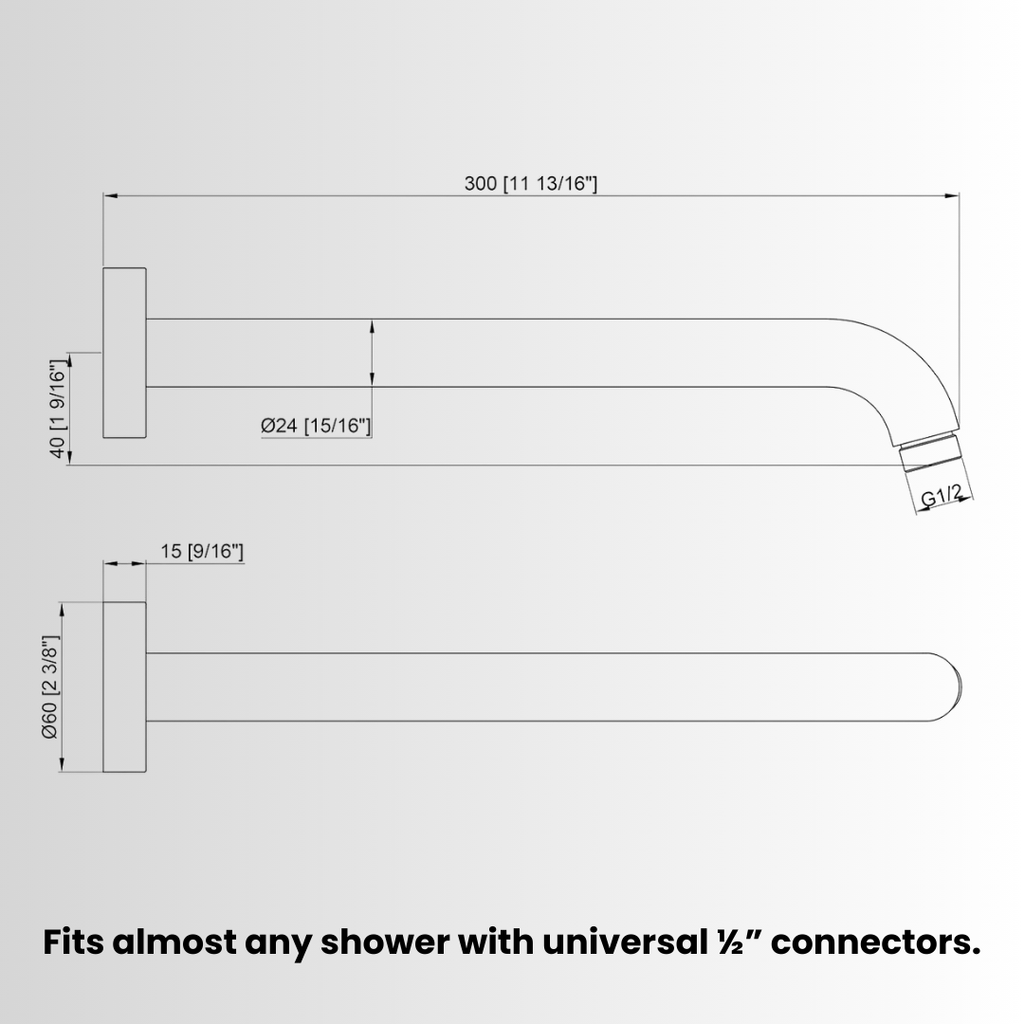16 Inch Stainless Steel Shower Arm