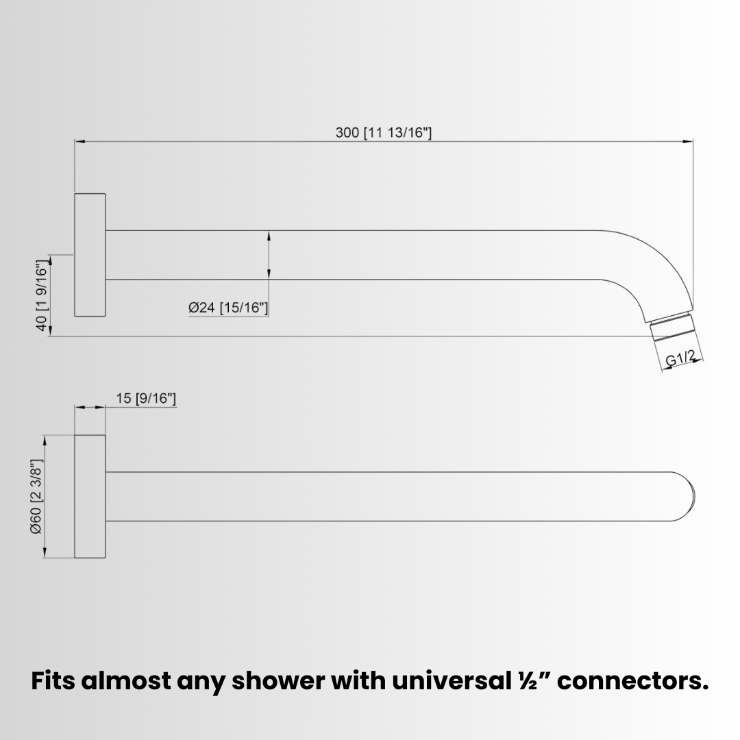 16 Inch Stainless Steel Shower Arm