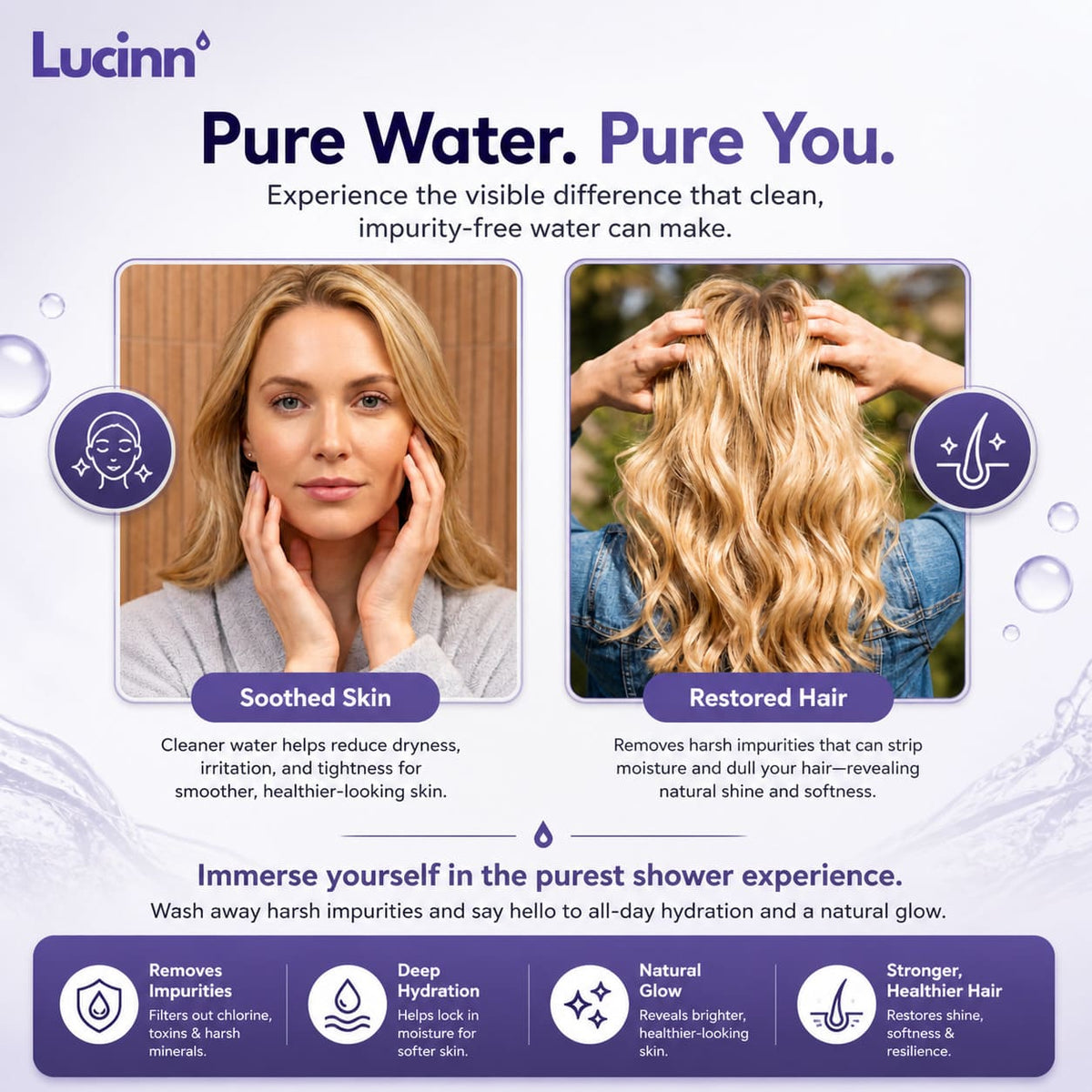 Lucinn Pro Filtered Showerhead | Wall Mounted & Handheld